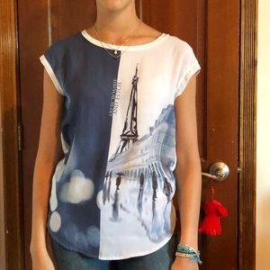 Eiffel Tower graphic blouse